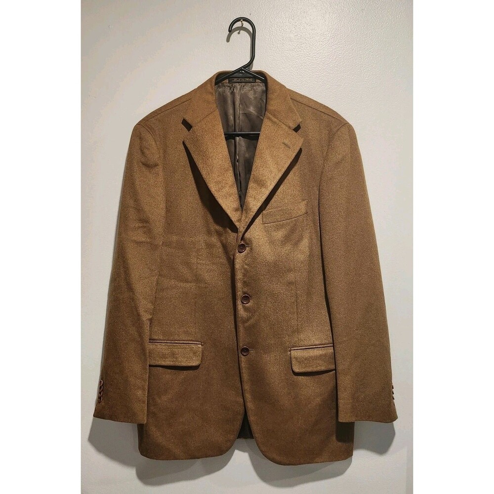 IL Lanificio 100% Cashmere Blazer Mens 52 IT/42 US Reg Camel Brown Made Italy